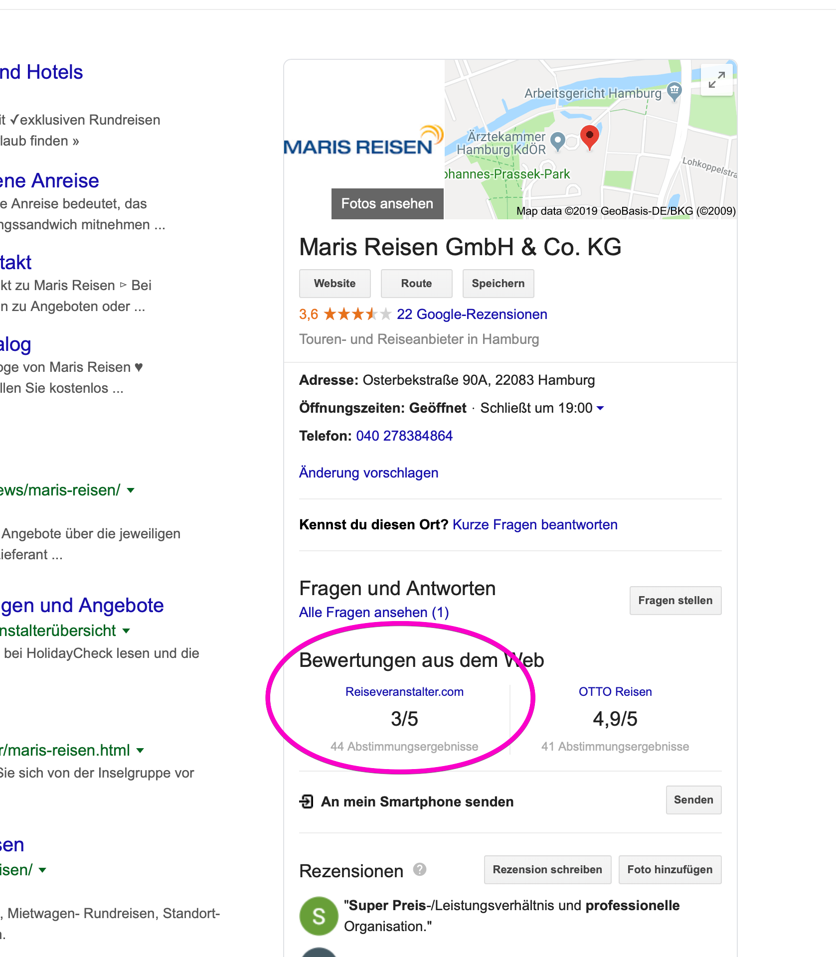 Reiseveranstalter.com & Google Places