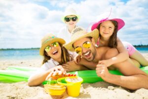 Familienurlaub am Strand