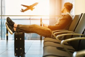 Passagier am Flughafen