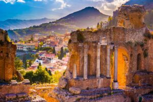 Theaterruine Taormina auf Sizilien